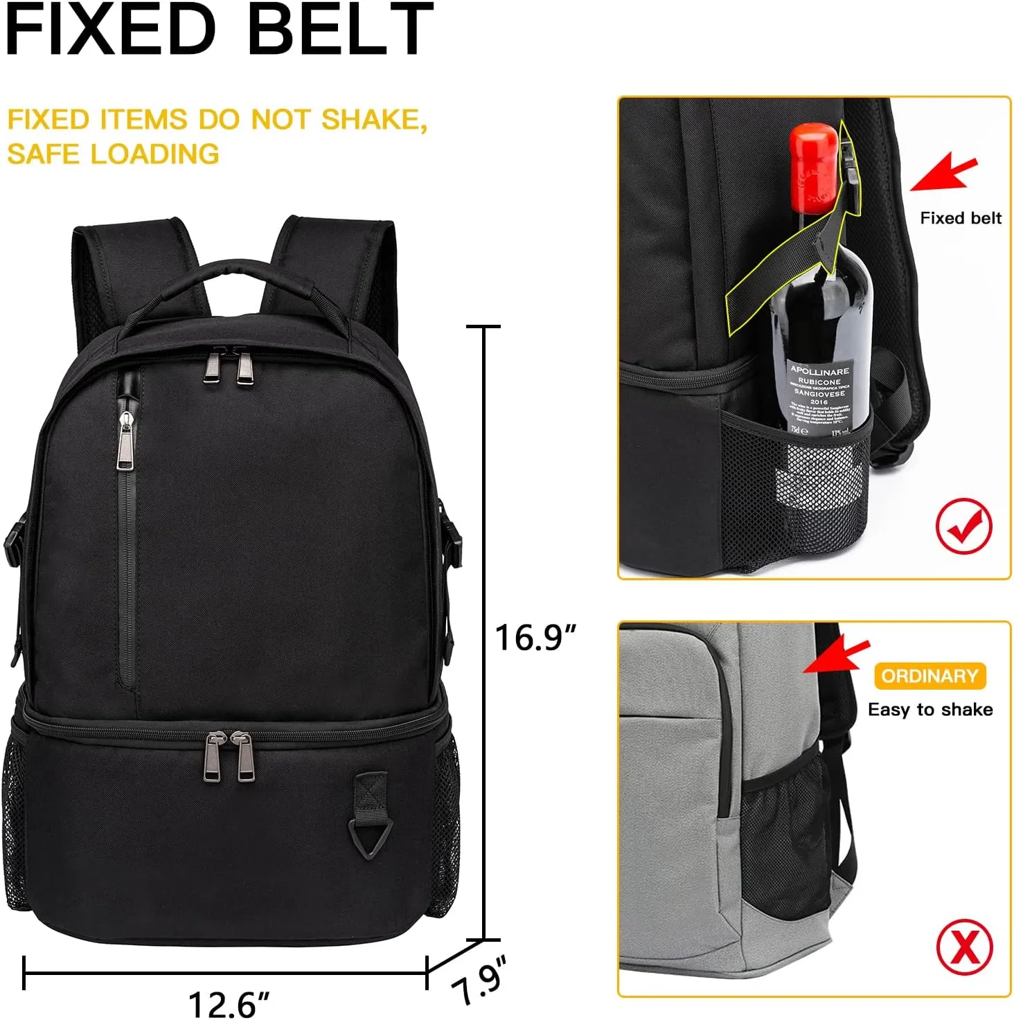 TUGUAN Insulated Cooler Backpack 38/42 Cans Double Deck Leakproof Lightweight Soft Lunch Backpack Small Cooler Bag Beach Picnic