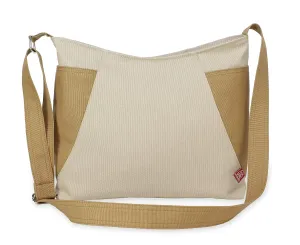 Two-Color Hobo Bag Large Side Pockets Shoulder Crossbody Bag Handmade Cotton Canvas Vegan Washable Zippered Traveler Classy Roomy Weekender (Large)
