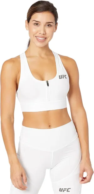 UFC Core Zip Front Sports Bra for Women – Scoop Neckline – Racerback Design – Blended Polyester