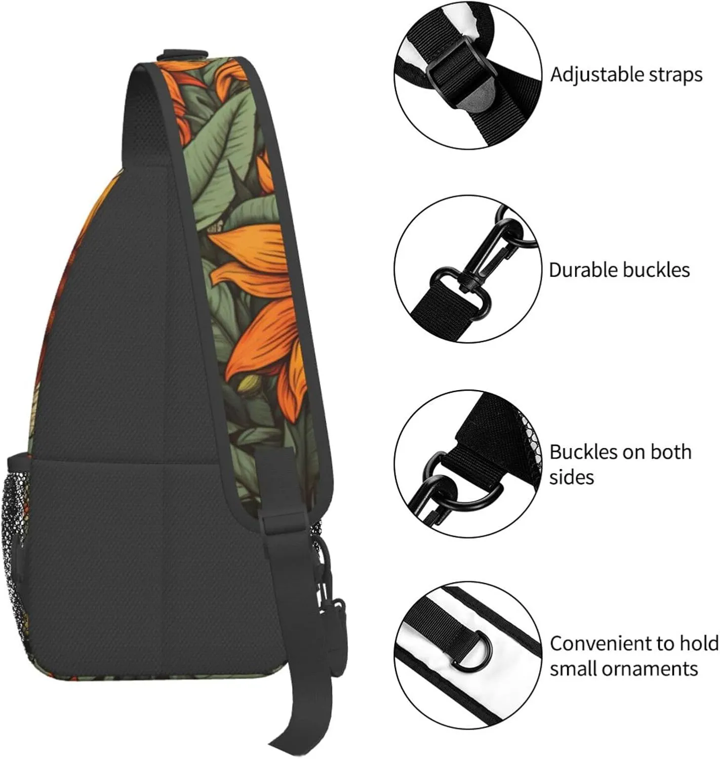 Ufo At Night Crossbody Bag Chest Shoulder Bag Small Casual Backpack Suitable For Women Men Hiking