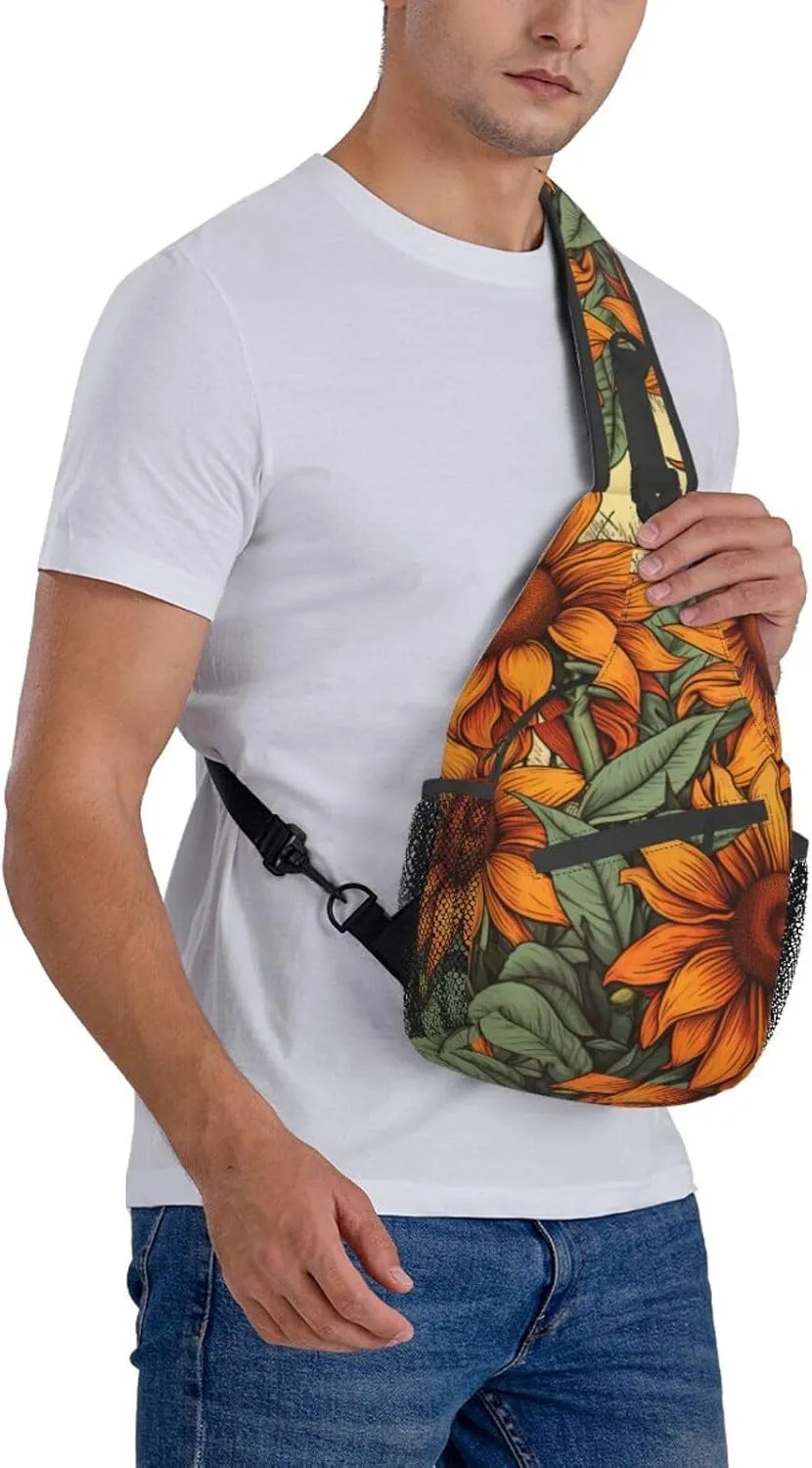 Ufo At Night Crossbody Bag Chest Shoulder Bag Small Casual Backpack Suitable For Women Men Hiking