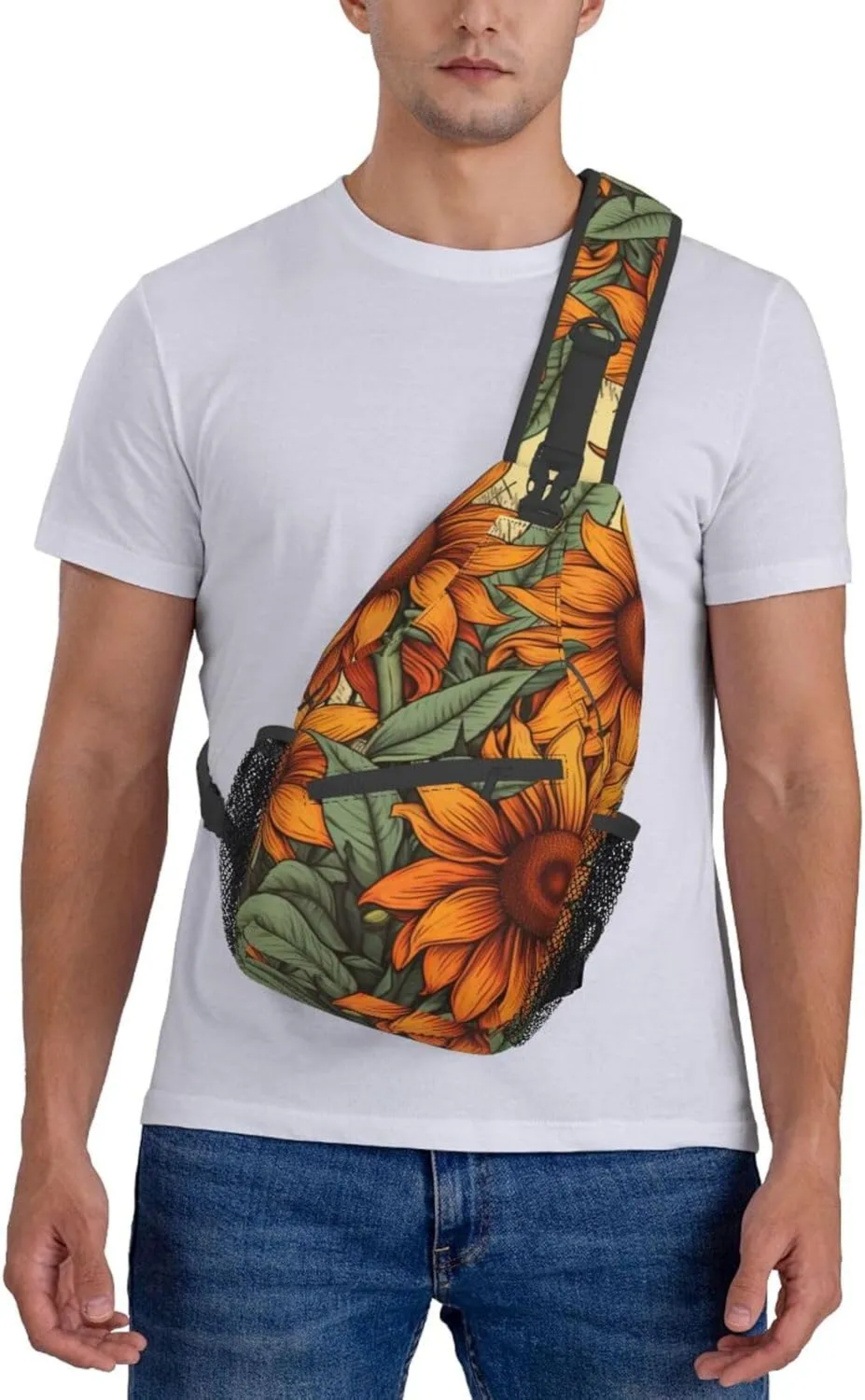 Ufo At Night Crossbody Bag Chest Shoulder Bag Small Casual Backpack Suitable For Women Men Hiking