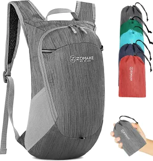 Ultra Lightweight Packable Backpack 18L, Small Foldable Hiking Backpacks Water Resistant Folding Daypack for Travel(Medium Grey)