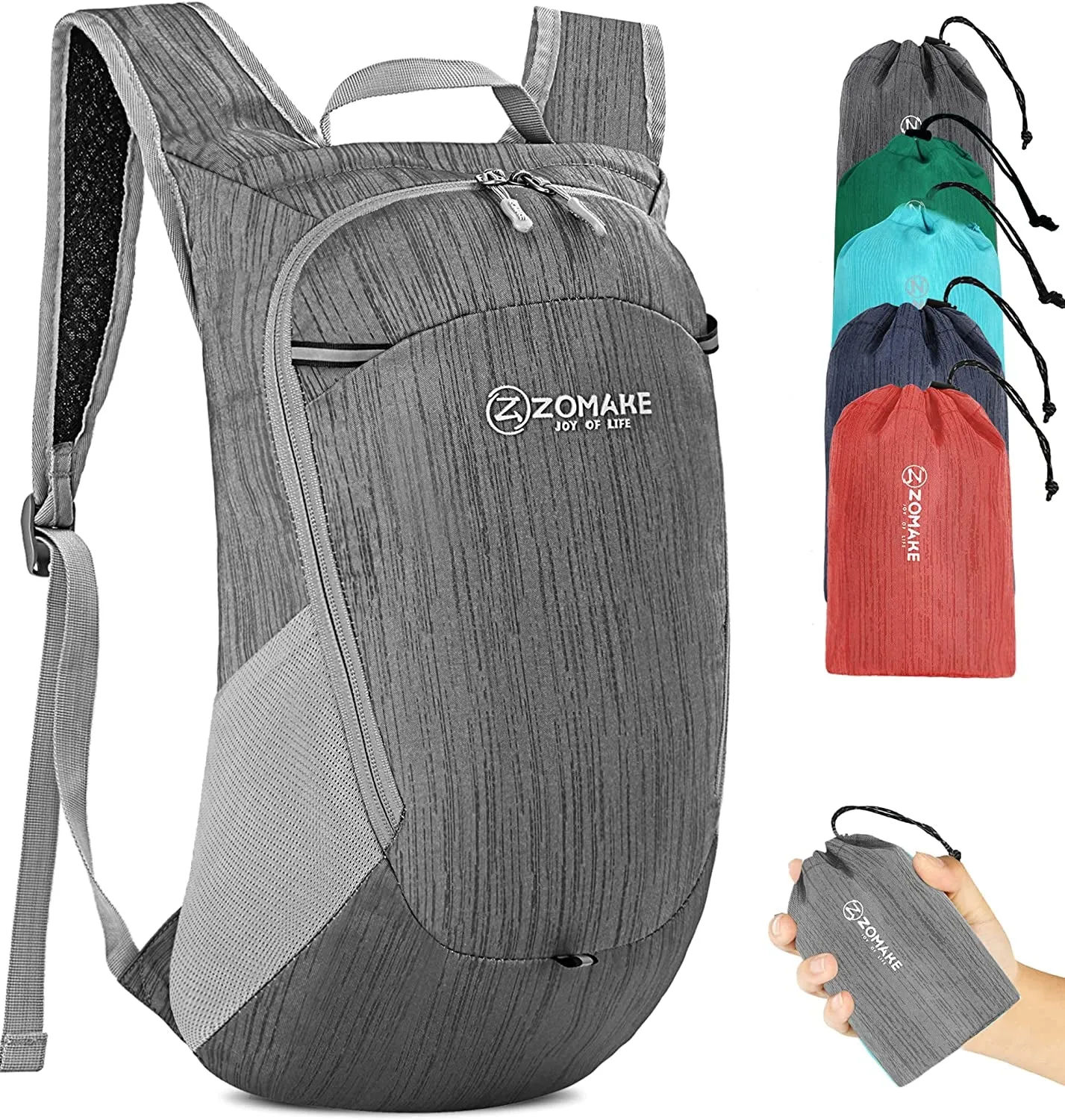 Ultra Lightweight Packable Backpack 18L, Small Foldable Hiking Backpacks Water Resistant Folding Daypack for Travel(Medium Grey)