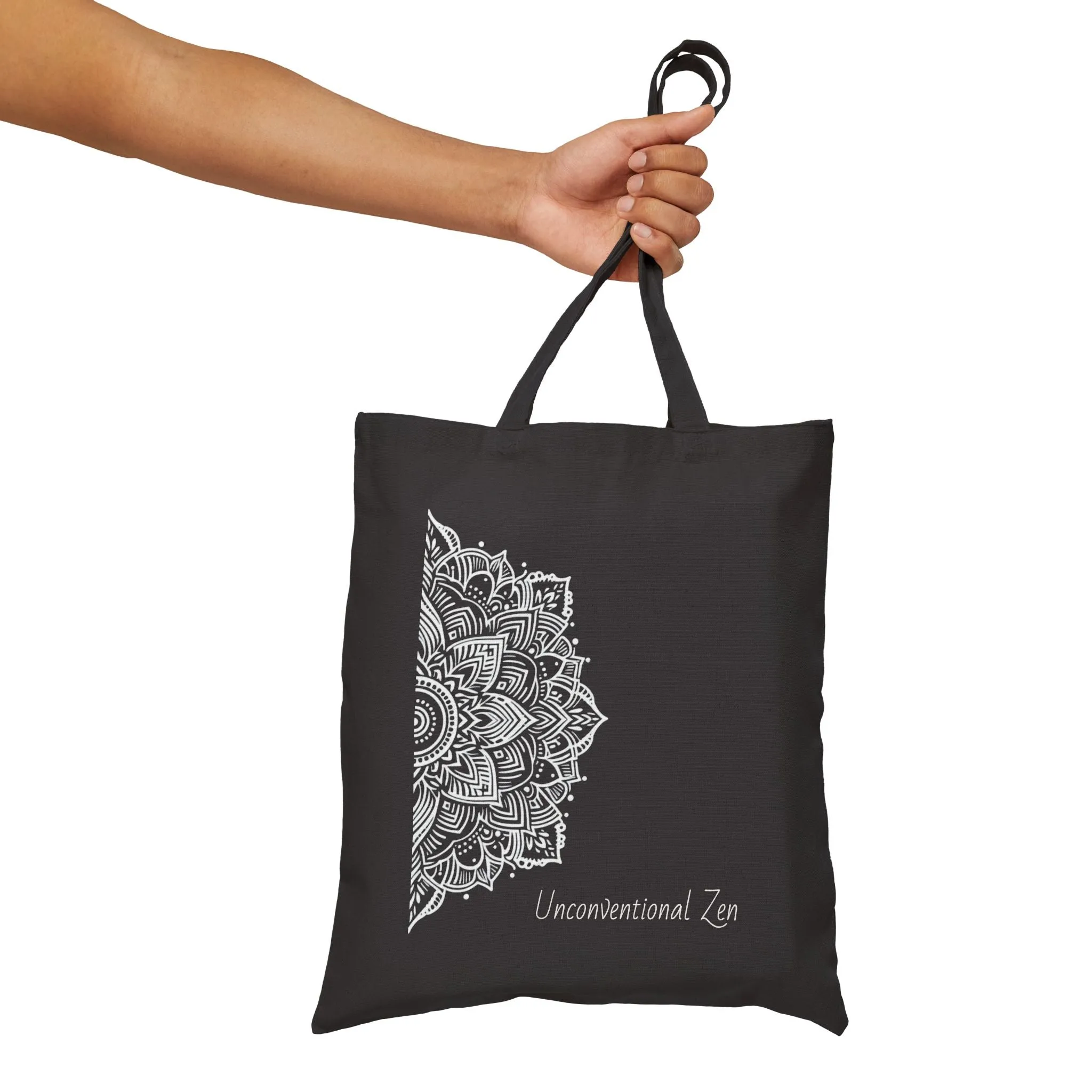Unconventional Zen Cotton Canvas Tote Bag - Mindful Merchandise for Everyday Use