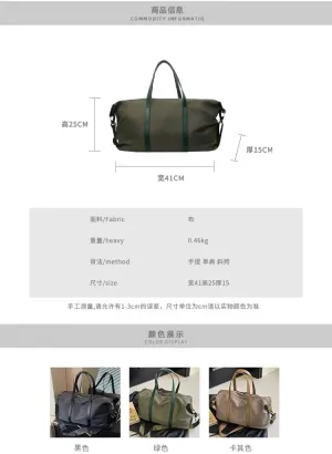 Unisex leisure travel bag, large capacity short-distance travel shoulder messenger bag