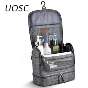 UOSC Waterproof Men Hanging Makeup Bag Oxford Travel Organizer Cosmetic Bag For Women Necessaries Make Up Case Wash Toiletry Bag