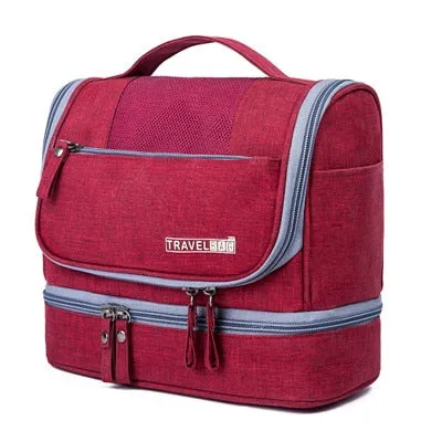 UOSC Waterproof Men Hanging Makeup Bag Oxford Travel Organizer Cosmetic Bag For Women Necessaries Make Up Case Wash Toiletry Bag
