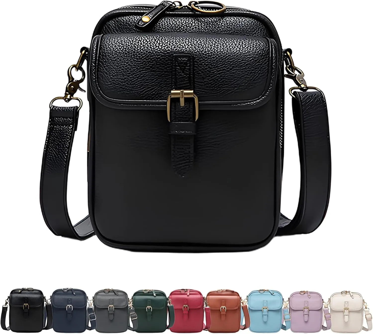 Urvashi Cross Body Bag - Vintage Vegan Leather Messenger Purse, Anti-Theft Small Crossbody Bag with 10 Slots RFID, Tojoyride