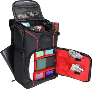USA Gear MTG Backpack Compatible with Magic the Gathering Deck, Yu-Gi-Oh, MTG Decks & more - TCG Backpack MTG Bag with Shoulder Straps, Customizable Dividers, TCG Playmat Holder, Binder Space (Red)