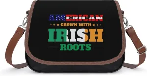 U.S.A. Irish Roots Crossbody Bags for Women Shoulder Bag Flap Handbags Leather Cross Body Purse