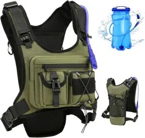 USA Original Patent Running Hydration Vest Backpack, Lightweight Chest Pack with 2.0L Water Bladder Bag Daypack for Hiking Running Cycling Race Marathon for Women Men