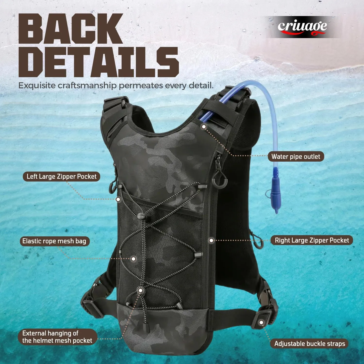 USA Original Patent Running Hydration Vest Backpack, Lightweight Chest Pack with 2.0L Water Bladder Bag Daypack for Hiking Running Cycling Race Marathon for Women Men