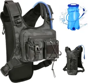 USA Original Patent Running Hydration Vest Backpack, Lightweight Chest Pack with 2.0L Water Bladder Bag Daypack for Hiking Running Cycling Race Marathon for Women Men