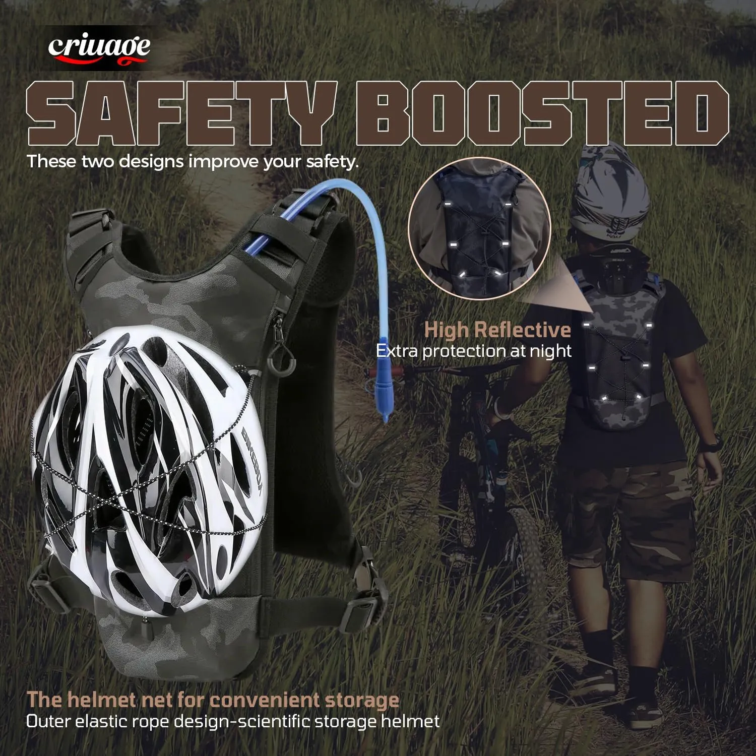 USA Original Patent Running Hydration Vest Backpack, Lightweight Chest Pack with 2.0L Water Bladder Bag Daypack for Hiking Running Cycling Race Marathon for Women Men