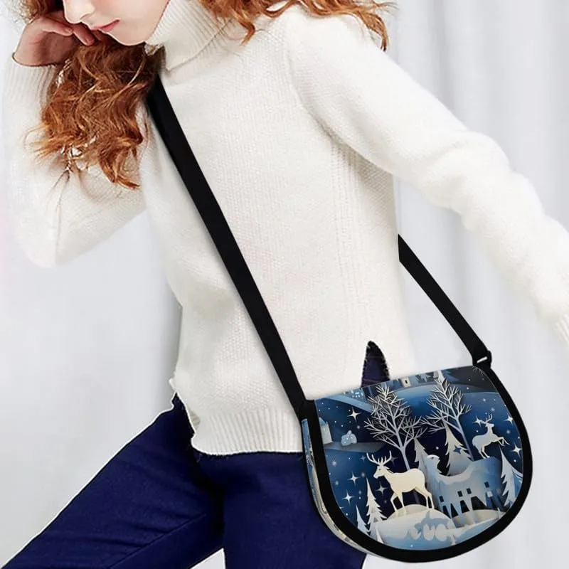 Uskorhein Boho Mushroom Hedgehog Flower Horse Shark Crossbody Bags Cell Phone Purse Sling Bag Leather Crossbody Sling Purse