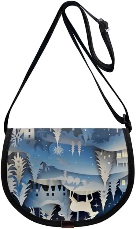 Uskorhein Boho Mushroom Hedgehog Flower Horse Shark Crossbody Bags Cell Phone Purse Sling Bag Leather Crossbody Sling Purse