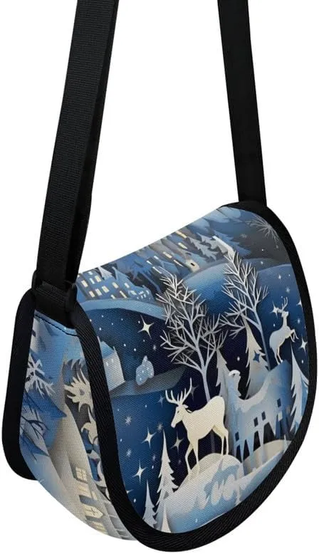Uskorhein Boho Mushroom Hedgehog Flower Horse Shark Crossbody Bags Cell Phone Purse Sling Bag Leather Crossbody Sling Purse