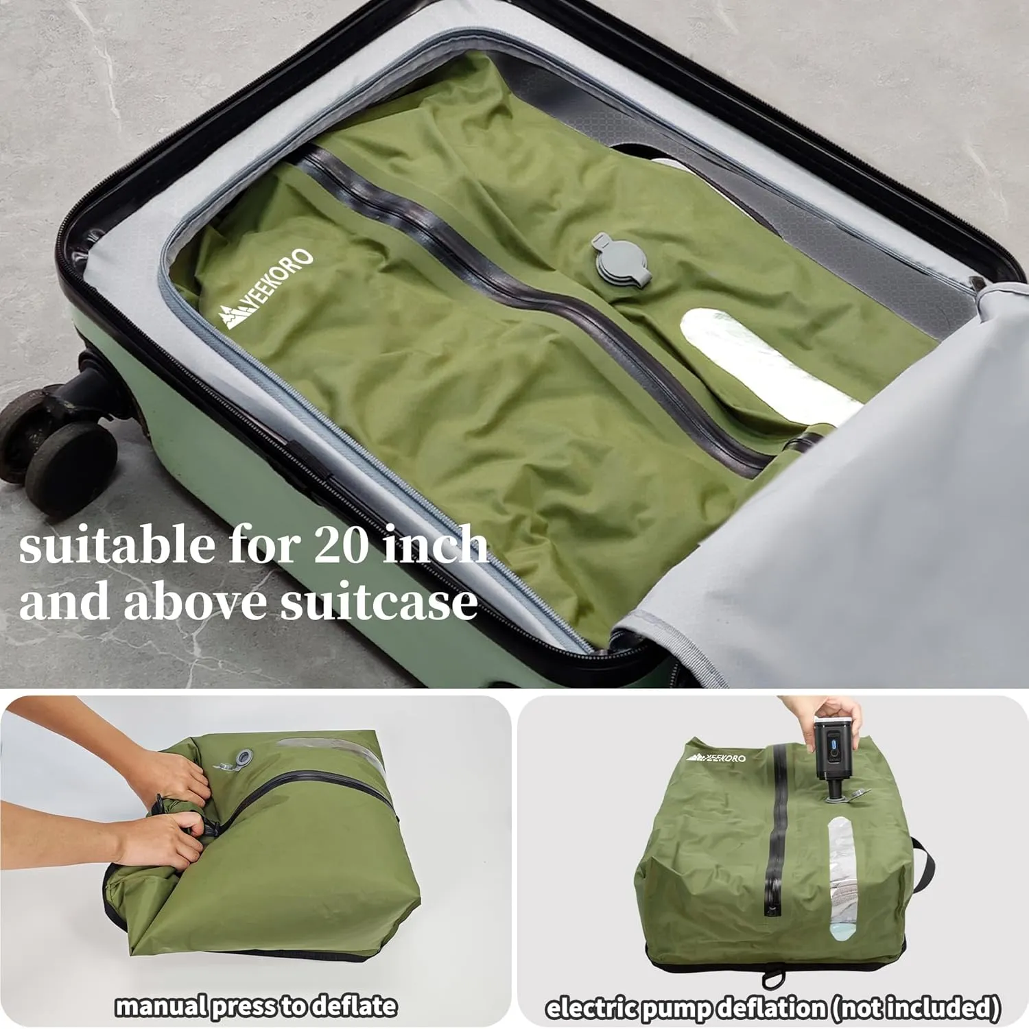 Vacuum Bags for Travel, Professional IP67 Reusable Vacuum Compression Bags for Travel Suitcases and Backpack, Durable Space Saver Bag (1 PACK, No Pump)