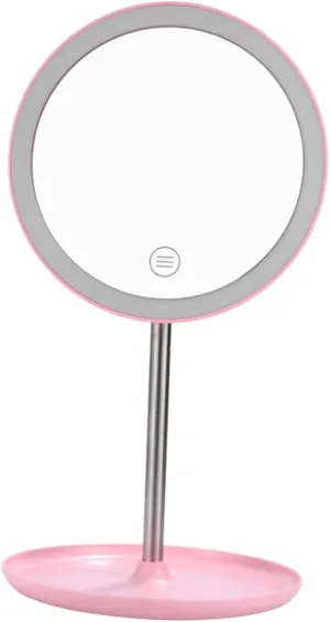 VALICLUD LED Smart Makeup Mirror Rechargeable Lighted Vanity Mirror with Brightness Rotation USB Charging Durable Design for Home Travel Use