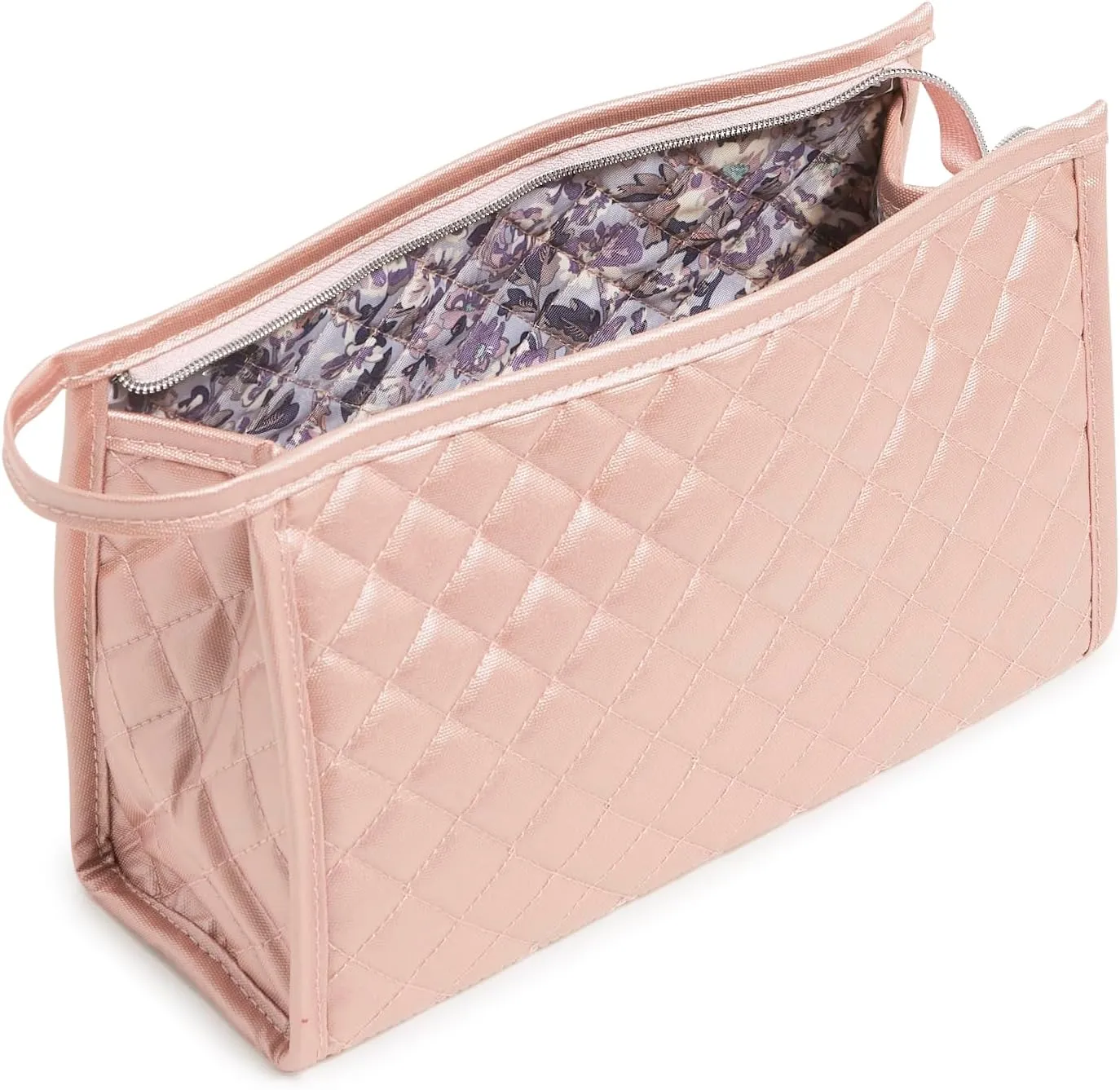 Vera Bradley Cotton Trapeze Cosmetic Makeup Organizer Bag, Rose Quartz