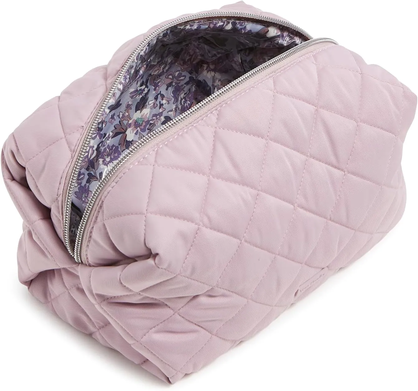 Vera Bradley Performance Twill Large Cosmetic Makeup Organizer Bag, Hydrangea Pink