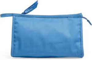 Vera Bradley Women's Cotton Trapeze Cosmetic Makeup Organizer Bag, Blue Aster - Recycled Cotton, One Size