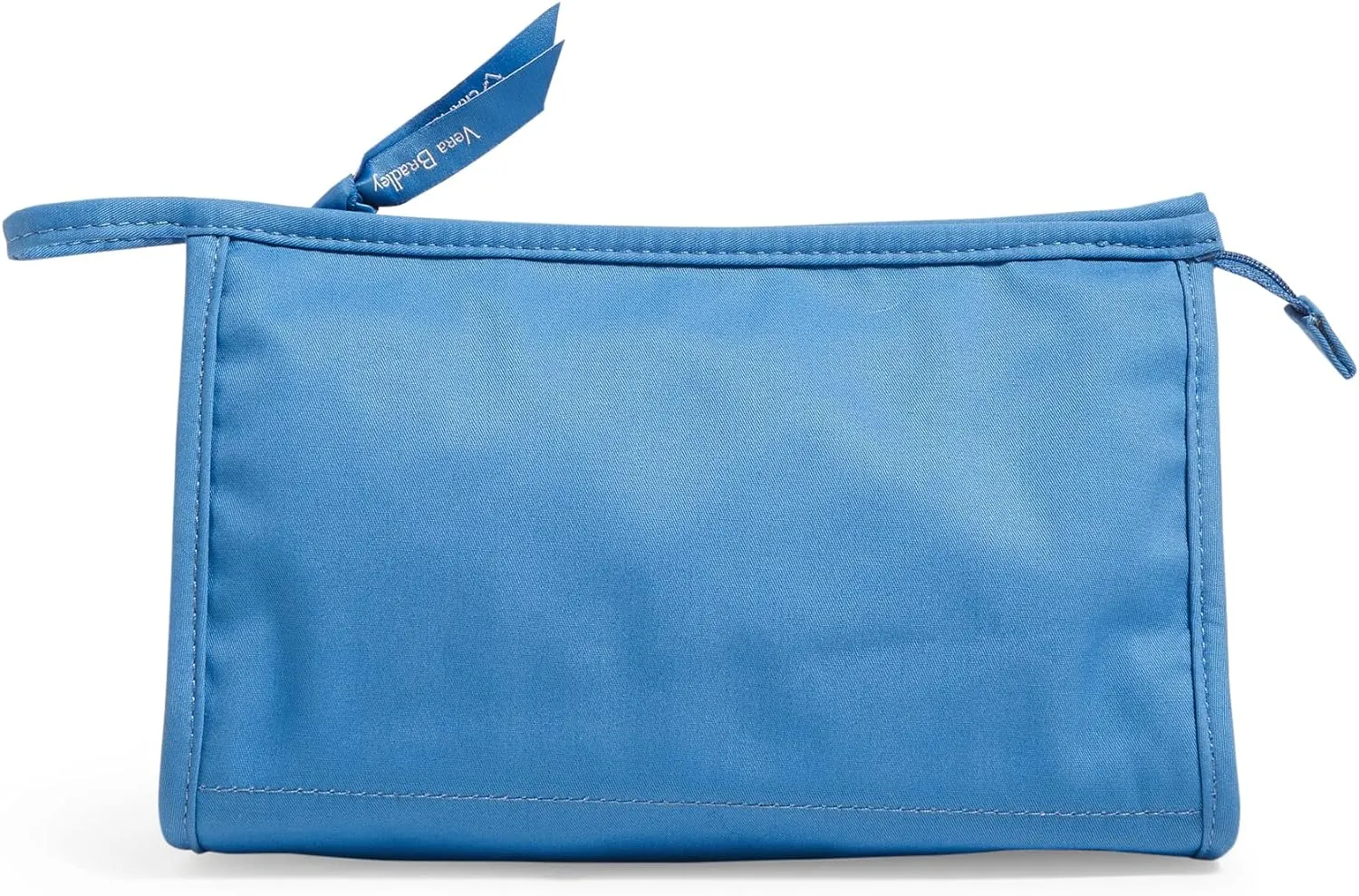 Vera Bradley Women's Cotton Trapeze Cosmetic Makeup Organizer Bag, Blue Aster - Recycled Cotton, One Size