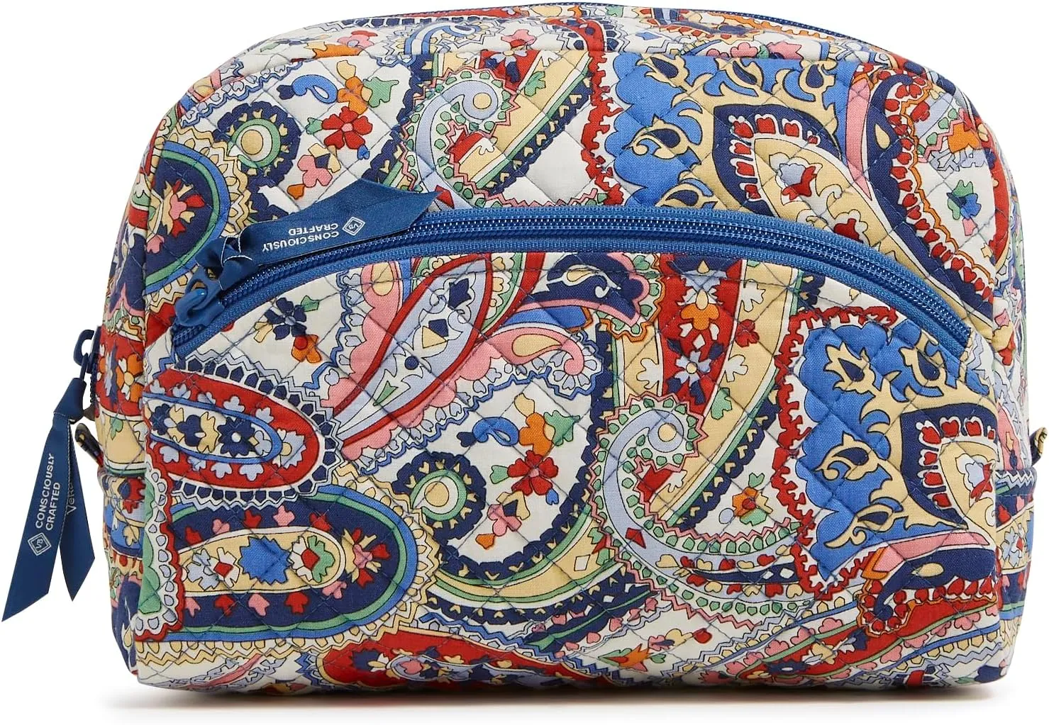 Vera Bradley Women's Iconic Large Cosmetic, Signature Cotton Makeup Bag
