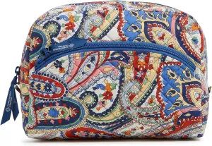 Vera Bradley Women's Iconic Large Cosmetic, Signature Cotton Makeup Bag