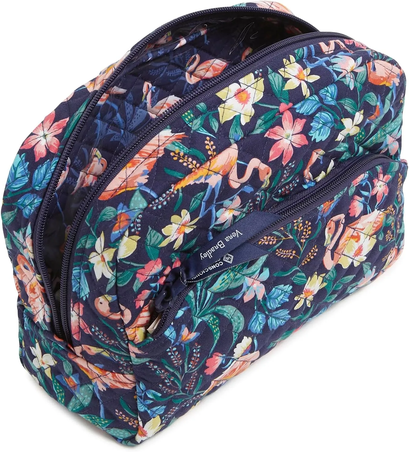 Vera Bradley Women's Iconic Large Cosmetic, Signature Cotton Makeup Bag