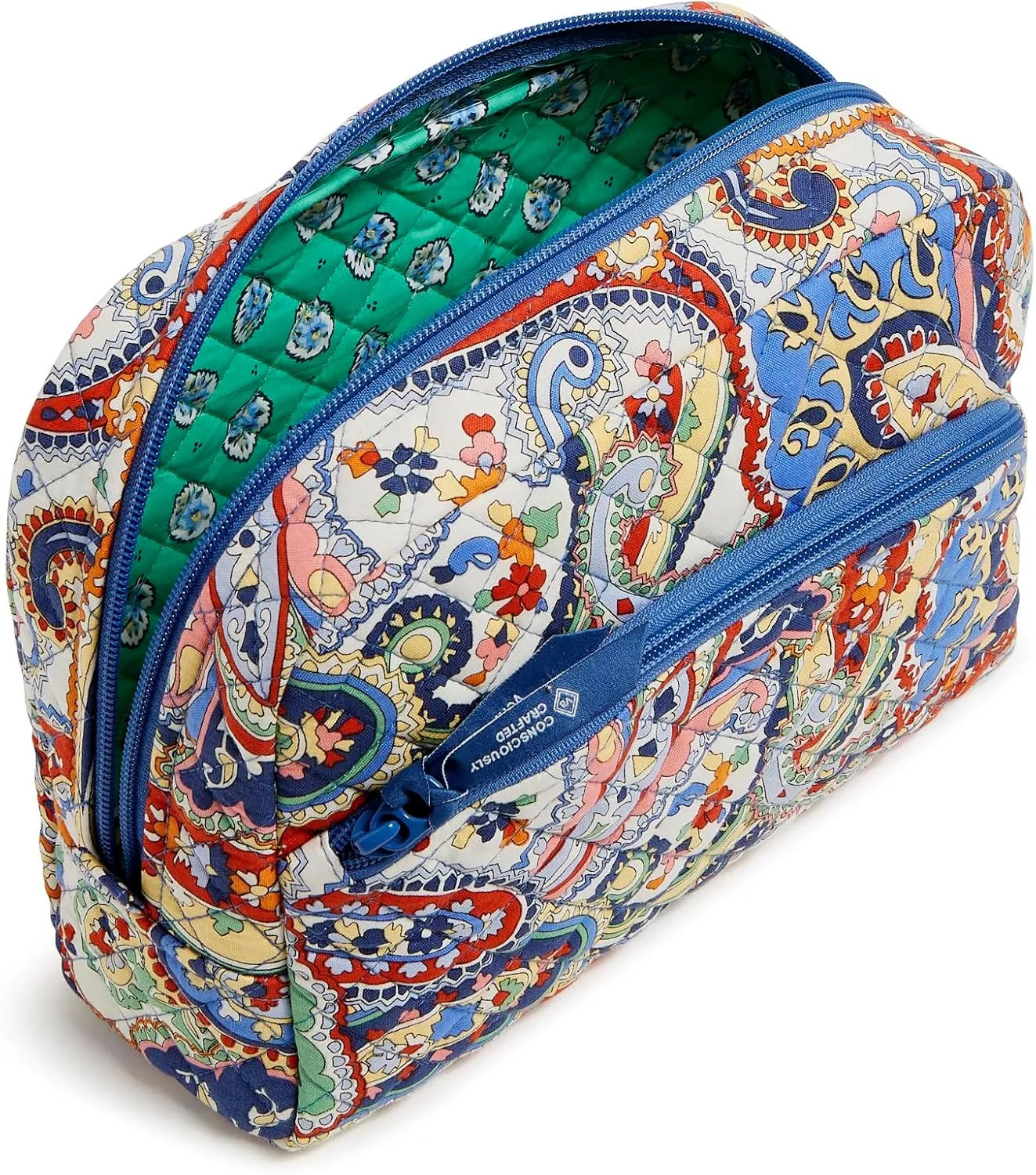 Vera Bradley Women's Iconic Large Cosmetic, Signature Cotton Makeup Bag