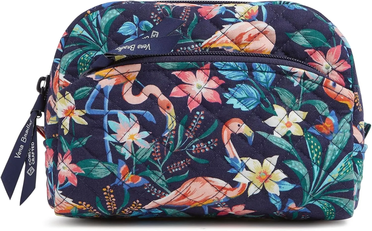 Vera Bradley Women's Iconic Medium Cosmetic, Signature Cotton Makeup Bag