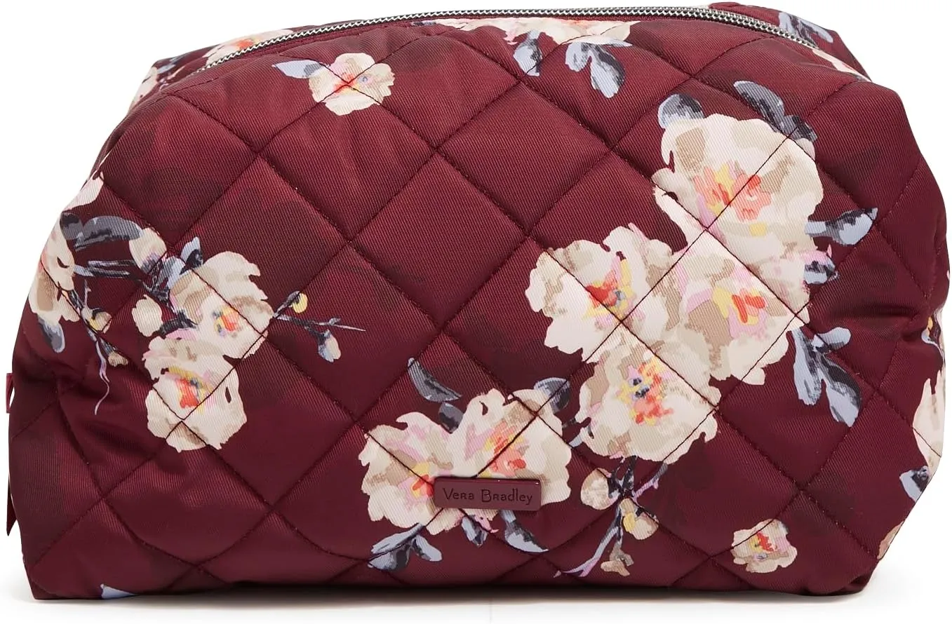 Vera Bradley Women's Performance Twill Large Cosmetic Makeup Organizer Bag, Blooms and Branches, One Size