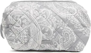 Vera Bradley Women's Performance Twill Large Cosmetic Makeup Organizer Bag, Cloud Gray Paisley, One Size