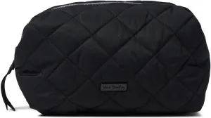 Vera Bradley Women's Performance Twill Medium Cosmetic Makeup Organizer Bag, Black, One Size