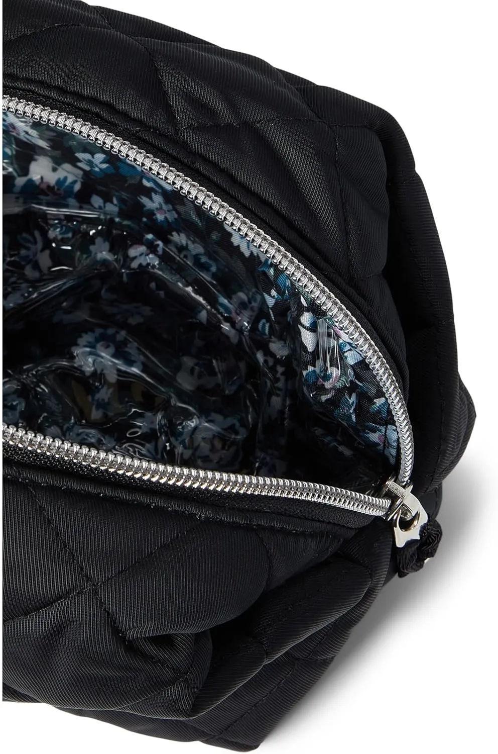 Vera Bradley Women's Performance Twill Medium Cosmetic Makeup Organizer Bag, Black, One Size