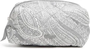 Vera Bradley Women's Performance Twill Medium Cosmetic Makeup Organizer Bag, Cloud Gray Paisley, One Size