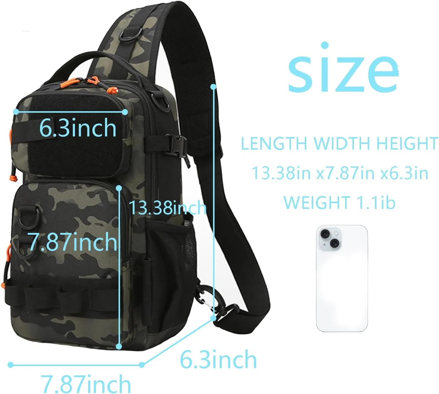 Versatile Fishing Backpack with Rod Holder and Adjustable Straps
