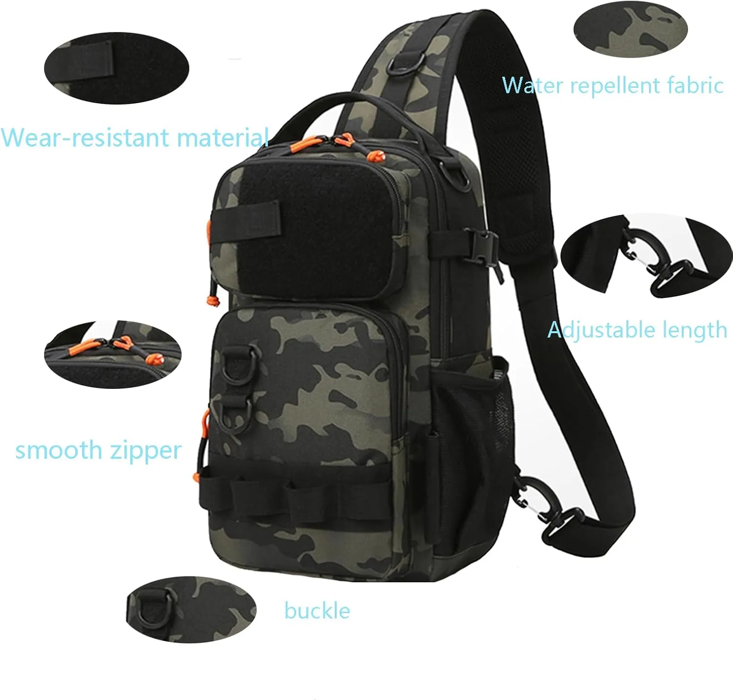 Versatile Fishing Backpack with Rod Holder and Adjustable Straps