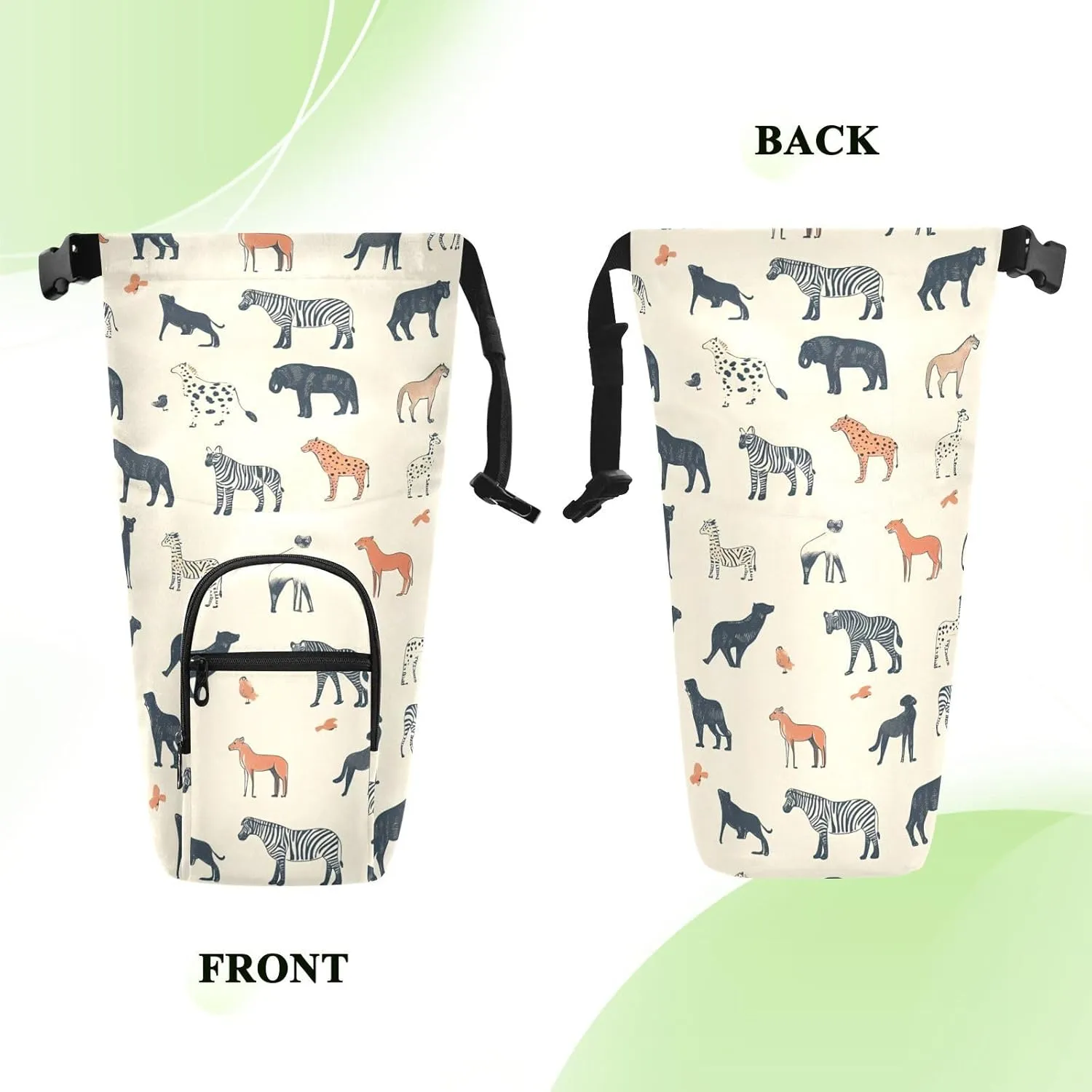 Versatile Insulated Water Bottle Bag, Fits 20oz-40oz Bottles, Lightweight & Adjustable for Commuting, Travel, Hiking & Outdoor Adventures, Primitive Totem (2)