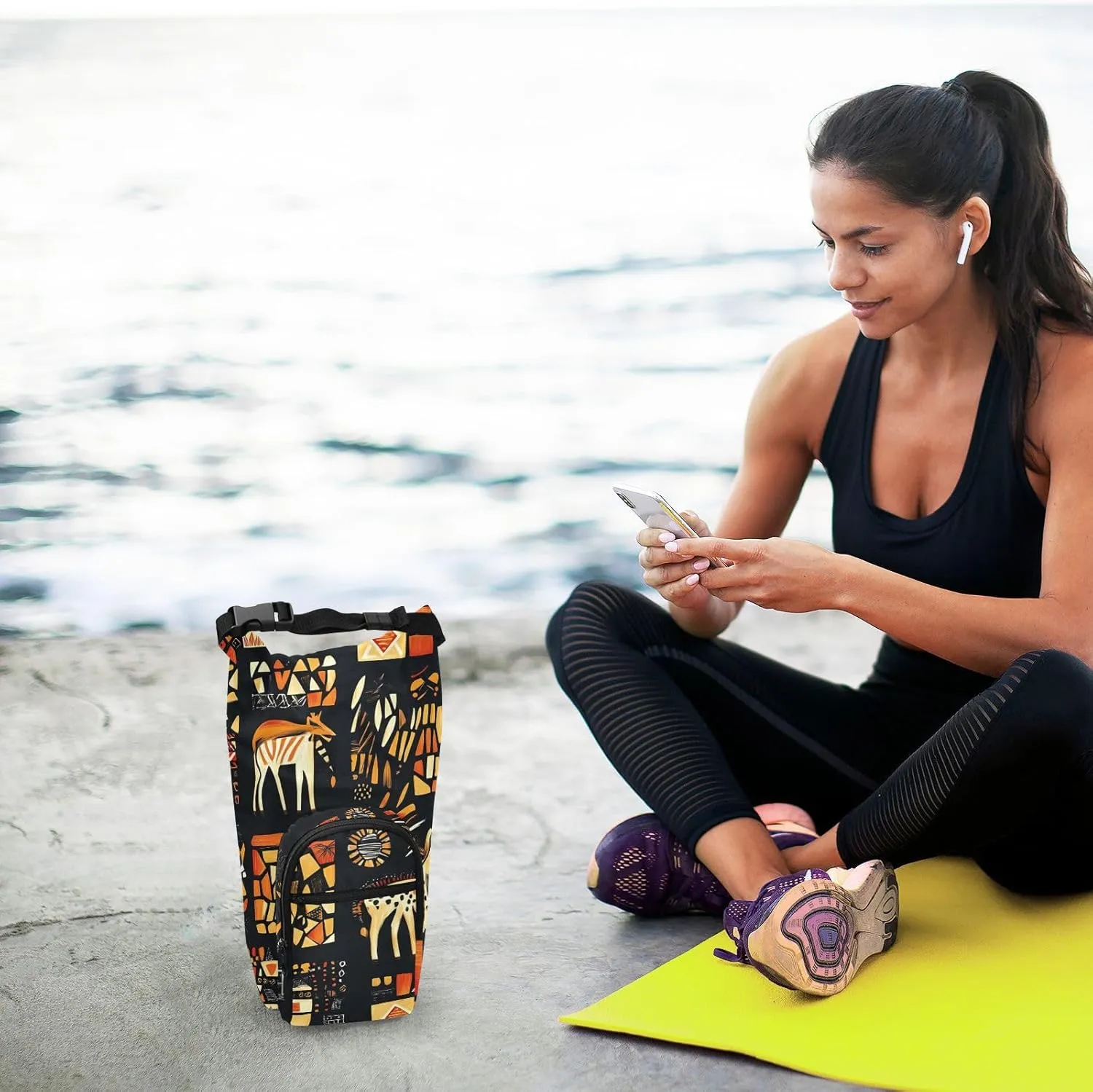 Versatile Insulated Water Bottle Bag, Fits 20oz-40oz Bottles, Lightweight & Adjustable for Commuting, Travel, Hiking & Outdoor Adventures, Primitive Totem (4)