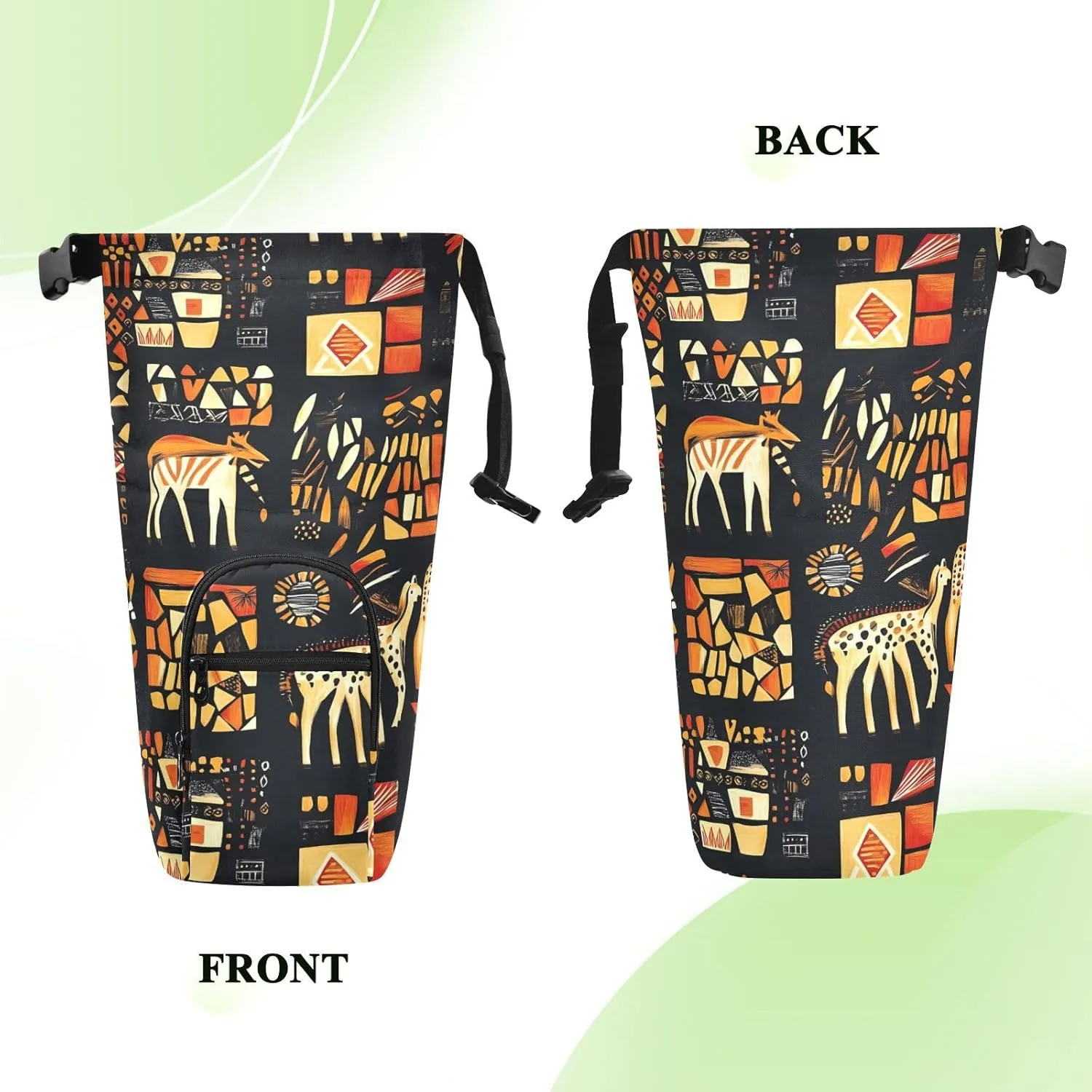 Versatile Insulated Water Bottle Bag, Fits 20oz-40oz Bottles, Lightweight & Adjustable for Commuting, Travel, Hiking & Outdoor Adventures, Primitive Totem (4)