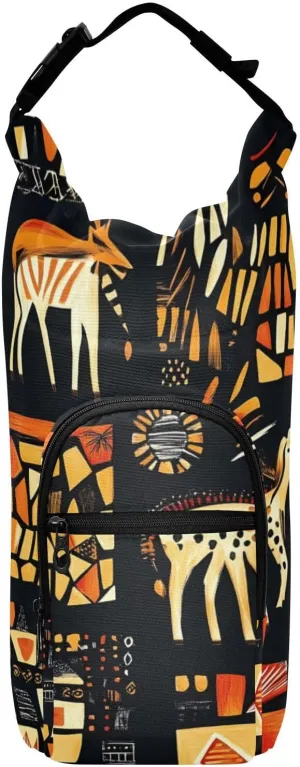 Versatile Insulated Water Bottle Bag, Fits 20oz-40oz Bottles, Lightweight & Adjustable for Commuting, Travel, Hiking & Outdoor Adventures, Primitive Totem (4)