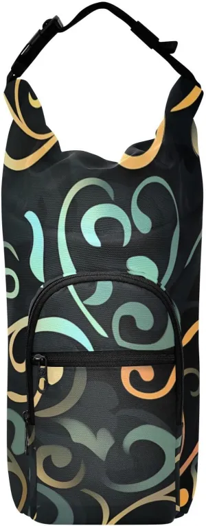 Versatile Insulated Water Bottle Bag, Fits 20oz-40oz Bottles, Lightweight & Adjustable for Commuting, Travel, Hiking & Outdoor Adventures, Reed Pattern (13)