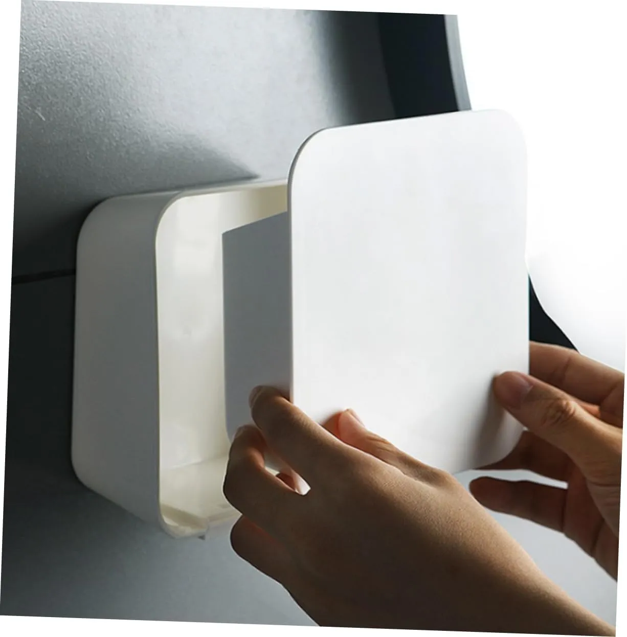 VICASKY 2pcs Wall Mounted Cotton Swabs Storage Holder Multifunctional Organizer for Cotton Pads Cosmetic Sponges Easy Installation White for Home and Bathroom Use