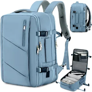 Victoriatourist Carry on Travel Backpack for Men Women, Extra Large 40L Flight Approved Expandable Suitcase With USB/Type-C Charging Port, Water Resistant Luggage Daypack Business Weekender Bag, Blue