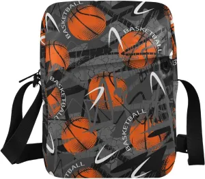 VIGTRO Small Messenger Bag Purse, Urban Style Modern Basketball Mini Crossbody Bag with Adjustable Strap for Women Men, Sport Small Shoulder Bag for Travel Outdoor Sports