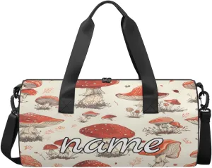 Vintage Mushroom Custom Duffel Bags Weekender Bags Custom Sport Duffel Bag Carry on Overnight Weekender Bag