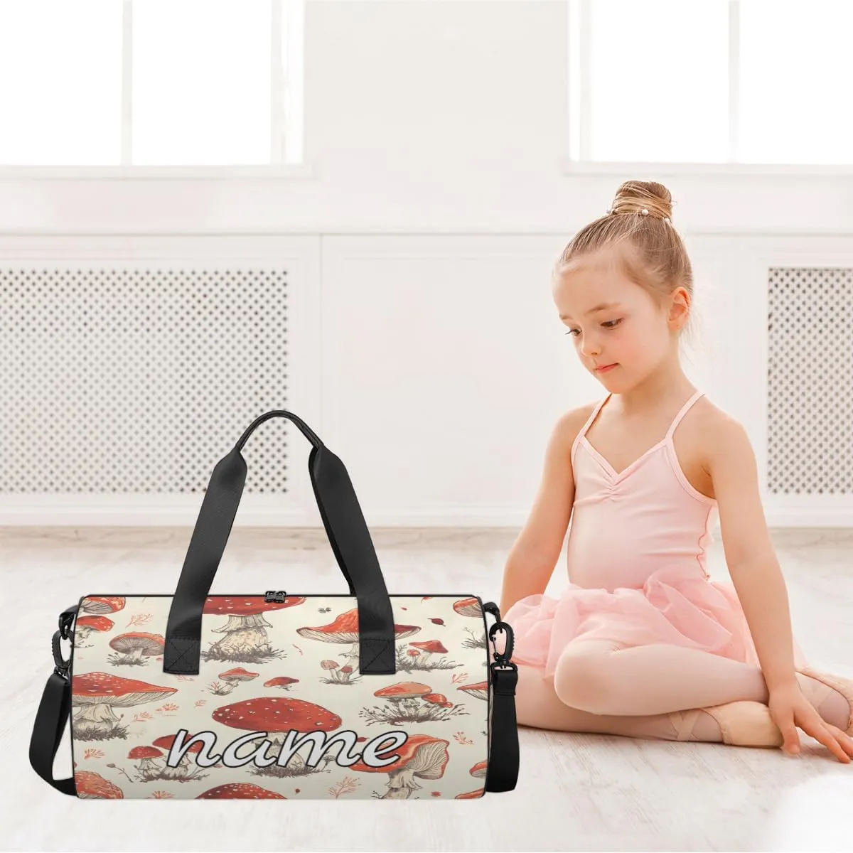 Vintage Mushroom Custom Duffel Bags Weekender Bags Custom Sport Duffel Bag Carry on Overnight Weekender Bag